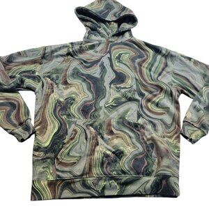 No Boundaries Hoodie Sweatshirt Mens Small Oversized Swirl Camo Pullover Sweater
